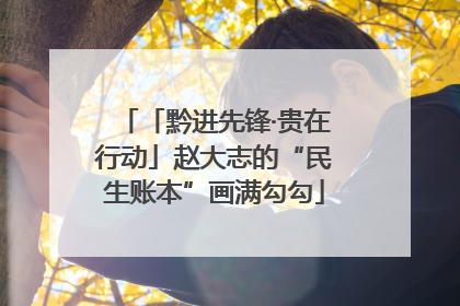 「黔进先锋·贵在行动」赵大志的“民生账本”画满勾勾