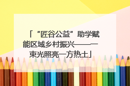 “匠谷公益”助学赋能区域乡村振兴——一束光照亮一方热土