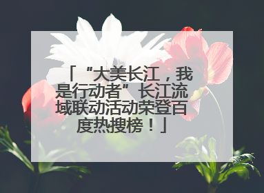 “大美长江，我是行动者”长江流域联动活动荣登百度热搜榜！