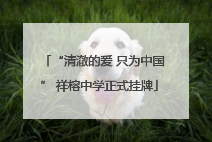 “清澈的爱 只为中国” 祥榕中学正式挂牌