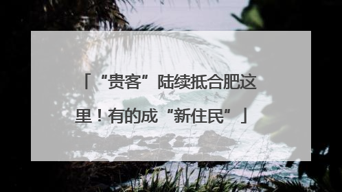 “贵客”陆续抵合肥这里！有的成“新住民”