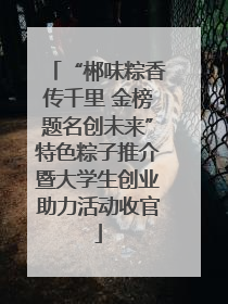 “郴味粽香传千里 金榜题名创未来”特色粽子推介暨大学生创业助力活动收官