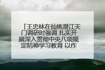 王忠林在仙桃潜江天门调研时强调 扎实开展深入贯彻中央八项规定精神学习教育 以作风建设新成效加快推动高质量发展