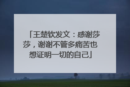 王楚钦发文：感谢莎莎，谢谢不管多痛苦也想证明一切的自己