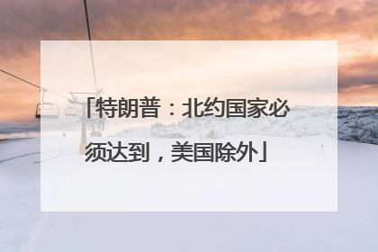 特朗普：北约国家必须达到，美国除外