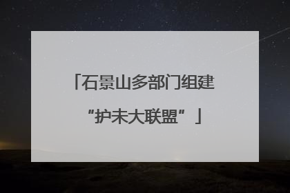 石景山多部门组建“护未大联盟”