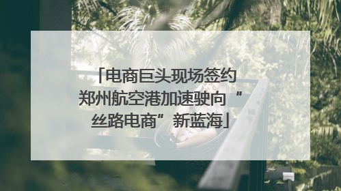 电商巨头现场签约 郑州航空港加速驶向“丝路电商”新蓝海