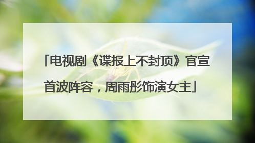 电视剧《谍报上不封顶》官宣首波阵容，周雨彤饰演女主