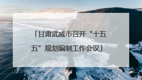 甘肃武威市召开“十五五”规划编制工作会议