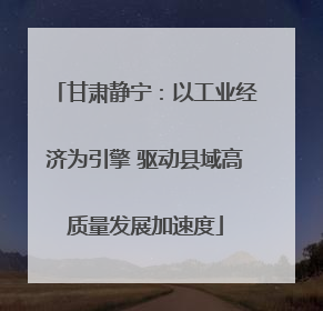 甘肃静宁：以工业经济为引擎 驱动县域高质量发展加速度