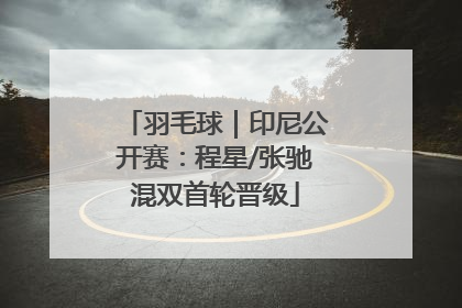 羽毛球｜印尼公开赛：程星/张驰混双首轮晋级