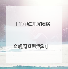 羊庄镇开展网络文明周系列活动