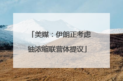 美媒：伊朗正考虑铀浓缩联营体提议