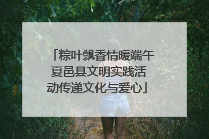 粽叶飘香情暖端午 夏邑县文明实践活动传递文化与爱心