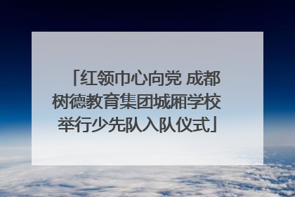 红领巾心向党 成都树德教育集团城厢学校举行少先队入队仪式