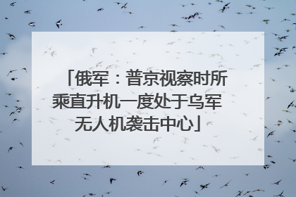 俄军：普京视察时所乘直升机一度处于乌军无人机袭击中心