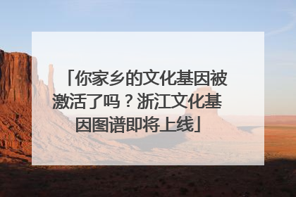 你家乡的文化基因被激活了吗？浙江文化基因图谱即将上线