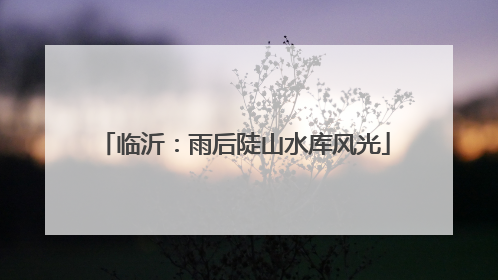 临沂：雨后陡山水库风光