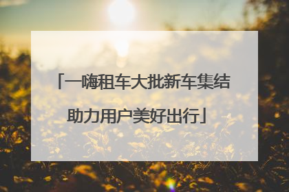 一嗨租车大批新车集结 助力用户美好出行