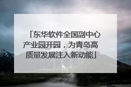 东华软件全国副中心产业园开园，为青岛高质量发展注入新动能