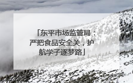 东平市场监管局：严把食品安全关，护航学子逐梦路