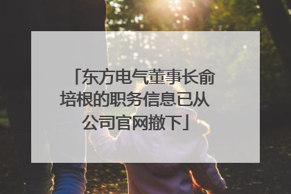 东方电气董事长俞培根的职务信息已从公司官网撤下