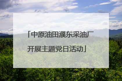 中原油田濮东采油厂开展主题党日活动