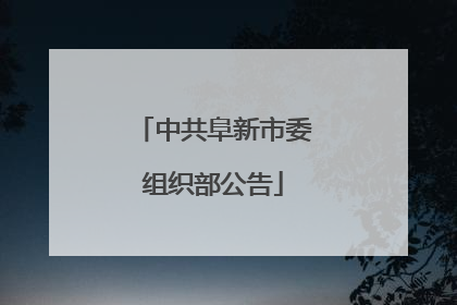 中共阜新市委组织部公告