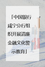 中国银行咸宁分行组织开展清廉金融文化警示教育