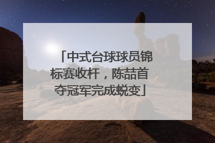 中式台球球员锦标赛收杆，陈喆首夺冠军完成蜕变