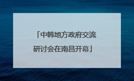中韩地方政府交流研讨会在南昌开幕
