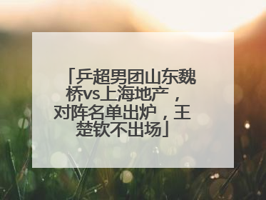 乒超男团山东魏桥vs上海地产，对阵名单出炉，王楚钦不出场