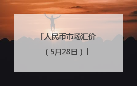 人民币市场汇价（5月28日）