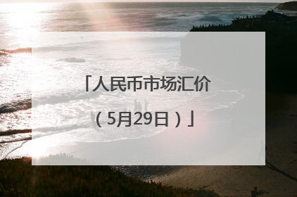 人民币市场汇价（5月29日）