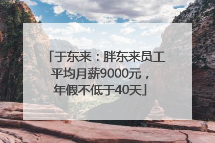 于东来：胖东来员工平均月薪9000元，年假不低于40天