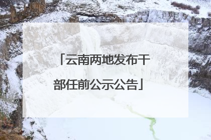 云南两地发布干部任前公示公告