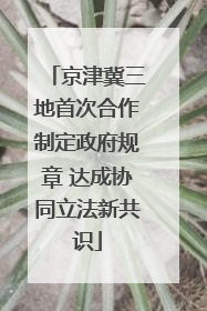 京津冀三地首次合作制定政府规章 达成协同立法新共识