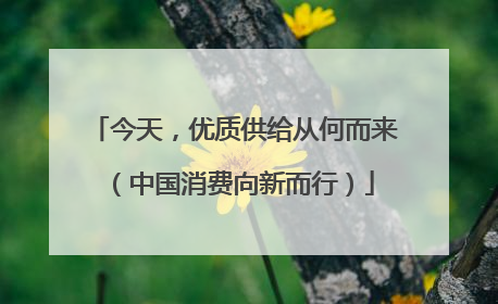 今天，优质供给从何而来（中国消费向新而行）