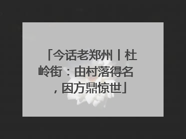 今话老郑州丨杜岭街：由村落得名，因方鼎惊世