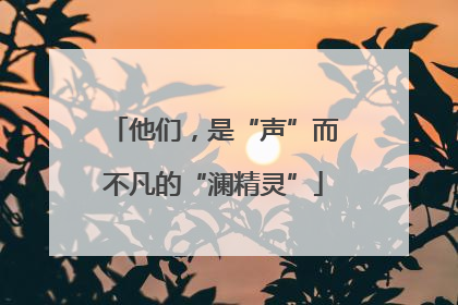 他们，是“声”而不凡的“澜精灵”