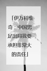 伊万科维奇：中国男足出局我要承担非常大的责任