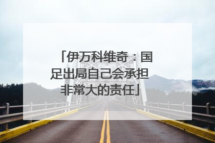 伊万科维奇：国足出局自己会承担非常大的责任