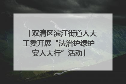 双清区滨江街道人大工委开展“法治护绿护安人大行”活动