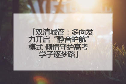 双清城管：多向发力开启“静音护航”模式 倾情守护高考学子逐梦路