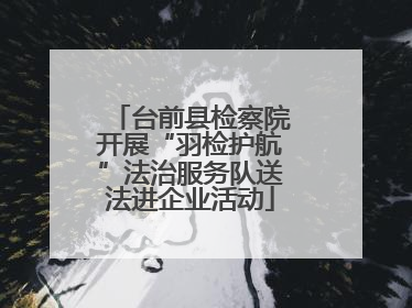 台前县检察院开展“羽检护航”法治服务队送法进企业活动