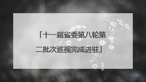 十一届省委第八轮第二批次巡视完成进驻