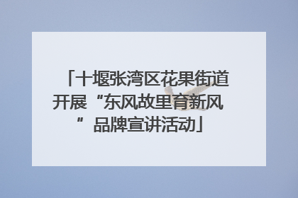 十堰张湾区花果街道开展“东风故里育新风”品牌宣讲活动