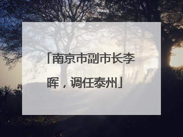 南京市副市长李晖，调任泰州