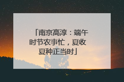 南京高淳：端午时节农事忙，夏收夏种正当时