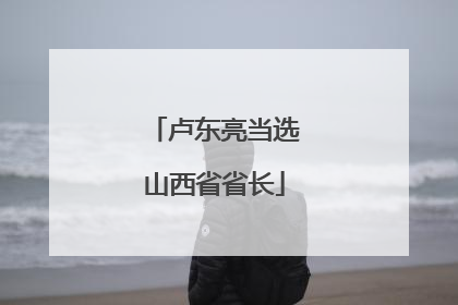 卢东亮当选山西省省长